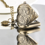 Orologio da taschino a cuore al quarzo con catena