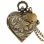 Orologio da taschino a cuore al quarzo con catena