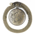 Orologio da taschino al quarzo color bronzo con uccello