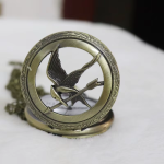 Orologio da taschino al quarzo color bronzo con uccello