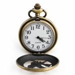 Orologio da taschino al quarzo color bronzo con uccello