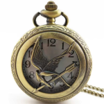 Orologio da taschino al quarzo color bronzo con uccello — Singolo