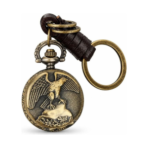 Orologio da taschino al quarzo con aquila in rilievo