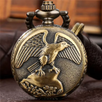 Orologio da taschino al quarzo con aquila in rilievo