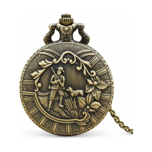 Orologio da taschino al quarzo con cane vintage