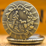 Orologio da taschino al quarzo con cane vintage