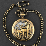 Orologio da taschino al quarzo con cervi in lega