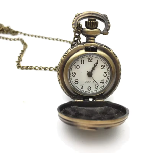Orologio da taschino al quarzo con cervo color bronzo