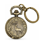 Orologio da taschino al quarzo con cervo in rilievo