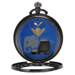 Orologio da taschino al quarzo con elefante e cigno