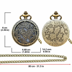 Orologio da taschino al quarzo con farfalla traforata