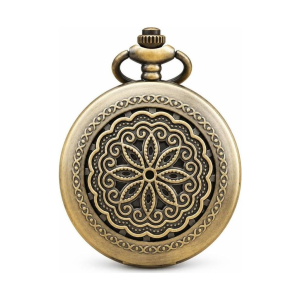 Orologio da taschino al quarzo con fiore traforato