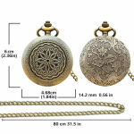 Orologio da taschino al quarzo con fiore traforato