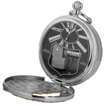 Orologio da taschino al quarzo con fiori e farfalla