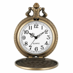 Orologio da taschino al quarzo con leone in rilievo