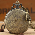 Orologio da taschino al quarzo con locomotiva e nappina
