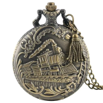 Orologio da taschino al quarzo con locomotiva e nappina