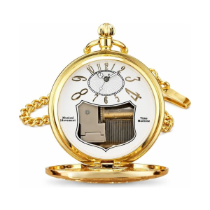 Orologio da taschino al quarzo con locomotiva traforata