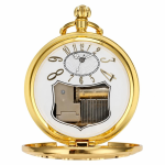 Orologio da taschino al quarzo con locomotiva traforata
