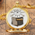 Orologio da taschino al quarzo con locomotiva traforata