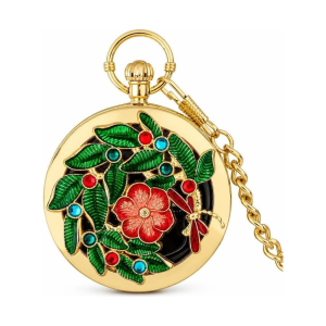 Orologio da taschino al quarzo con musica e libellula — Argentato
