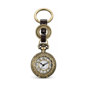 Orologio da taschino al quarzo con portachiavi vintage