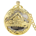 Orologio da taschino al quarzo con quadrante floreale — Oro giallo