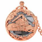 Orologio da taschino al quarzo con quadrante floreale — Oro rosa