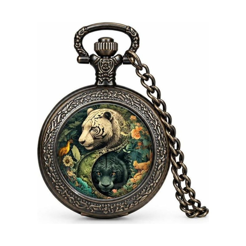Orologio da taschino al quarzo con quadrante illustrato