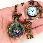 Orologio da taschino al quarzo con quadrante illustrato