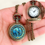 Orologio da taschino al quarzo con quadrante illustrato — Elefante