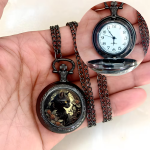 Orologio da taschino al quarzo con quadrante illustrato — Gatto