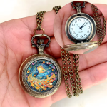 Orologio da taschino al quarzo con quadrante illustrato — Pavone