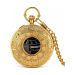Orologio da taschino al quarzo dorato con motivi musicali