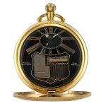 Orologio da taschino al quarzo dorato con motivi musicali