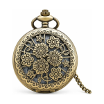 Orologio da taschino al quarzo floreale color bronzo