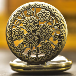 Orologio da taschino al quarzo floreale color bronzo
