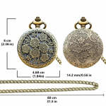 Orologio da taschino al quarzo floreale color bronzo