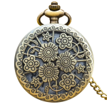 Orologio da taschino al quarzo floreale color bronzo