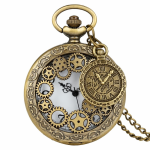Orologio da taschino al quarzo stile antico — Ingranaggi a vista
