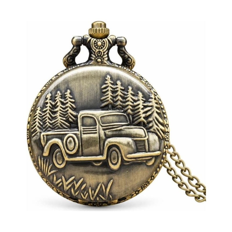 Orologio da taschino al quarzo vintage con camioncino