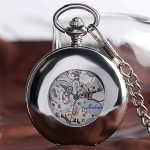 Orologio da taschino automatico argentato con numeri romani