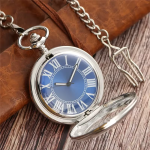 Orologio da taschino automatico blu con numeri romani
