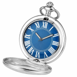 Orologio da taschino automatico blu con numeri romani