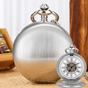 Orologio da taschino automatico meccanico argentato