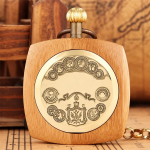 Orologio da taschino automatico quadrato effetto legno