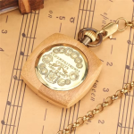 Orologio da taschino automatico quadrato effetto legno