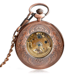 Orologio da taschino automatico scheletrato ramato