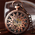 Orologio da taschino automatico scheletrato ramato