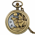 Orologio da taschino con due lupi al quarzo